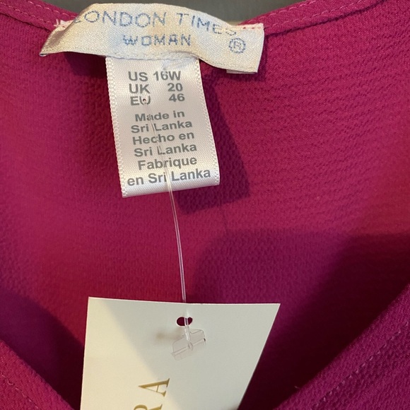 Laura - BNWT London Times Fuscia Party Dress Size 16W - Picture 6 of 8